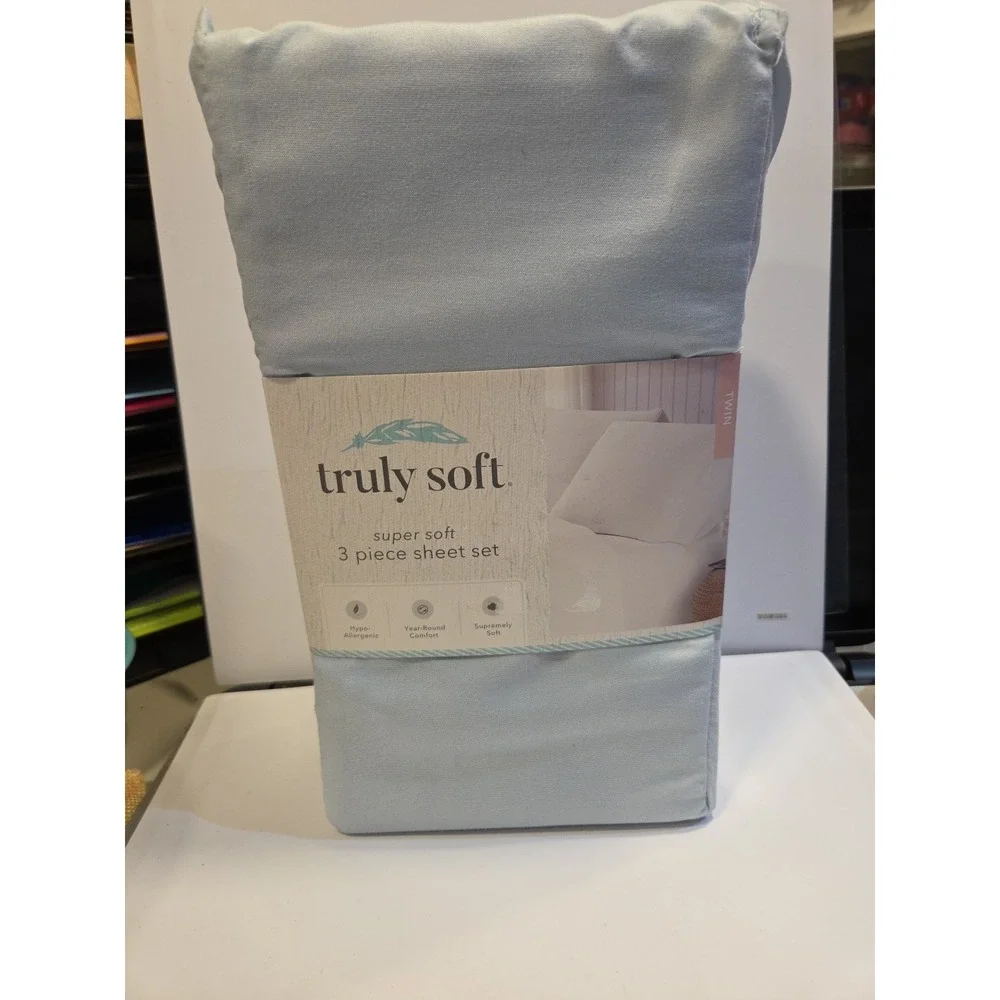 Truly Soft Sheet Set Wrinkle Resistant Size Twin Baby‎ Blue